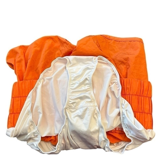 Free People Burning Up Neon Orange High Rise Ruched The Way Home Short Size M - Picture 15 of 15